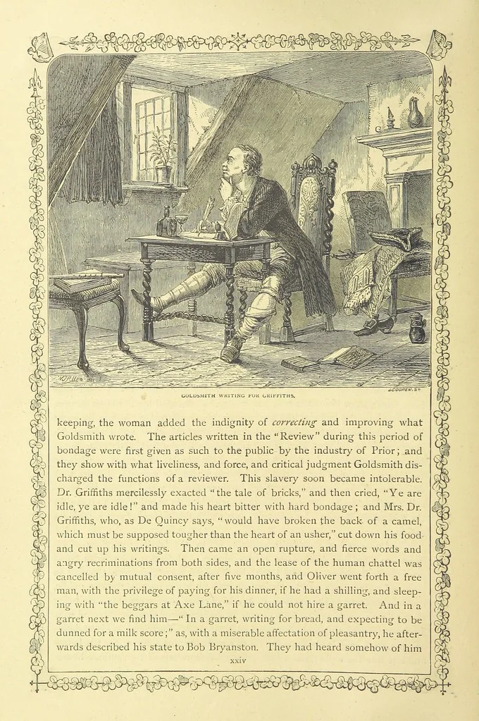 An illustration from The works of Oliver Goldsmith ... With introductions, notes, and a life of Oliver Goldsmith, by John Francis Waller, 1871, leaf 32