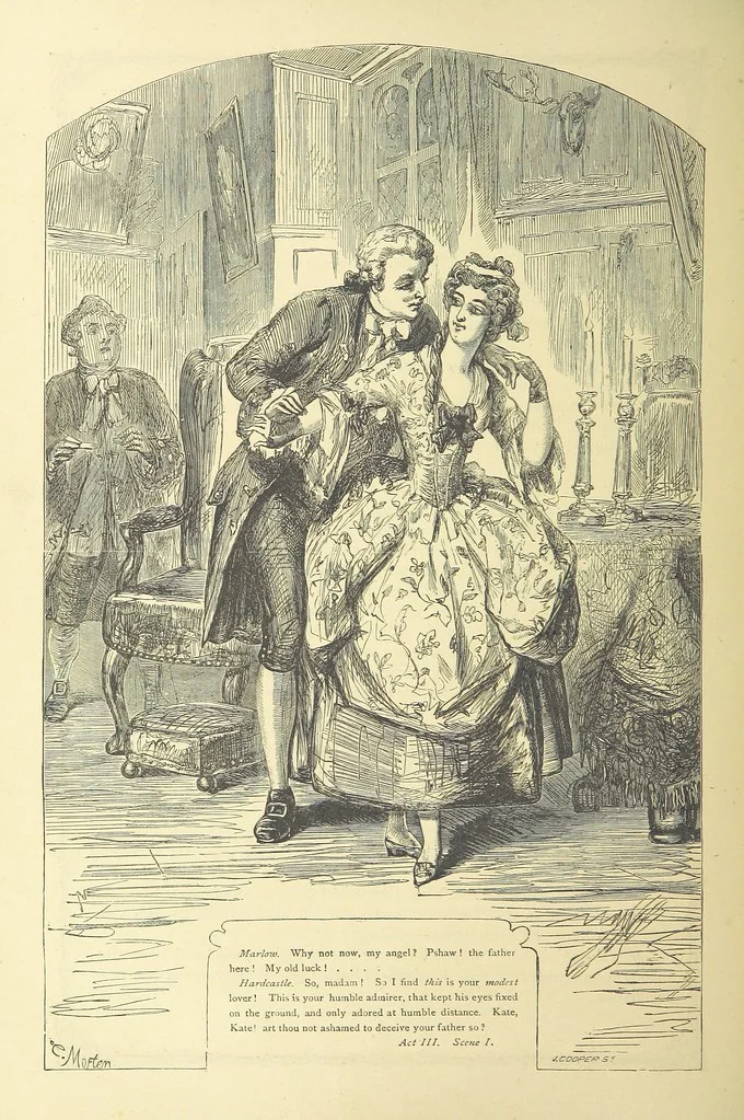 An illustration from The works of Oliver Goldsmith ... With introductions, notes, and a life of Oliver Goldsmith, by John Francis Waller, 1871, leaf 334