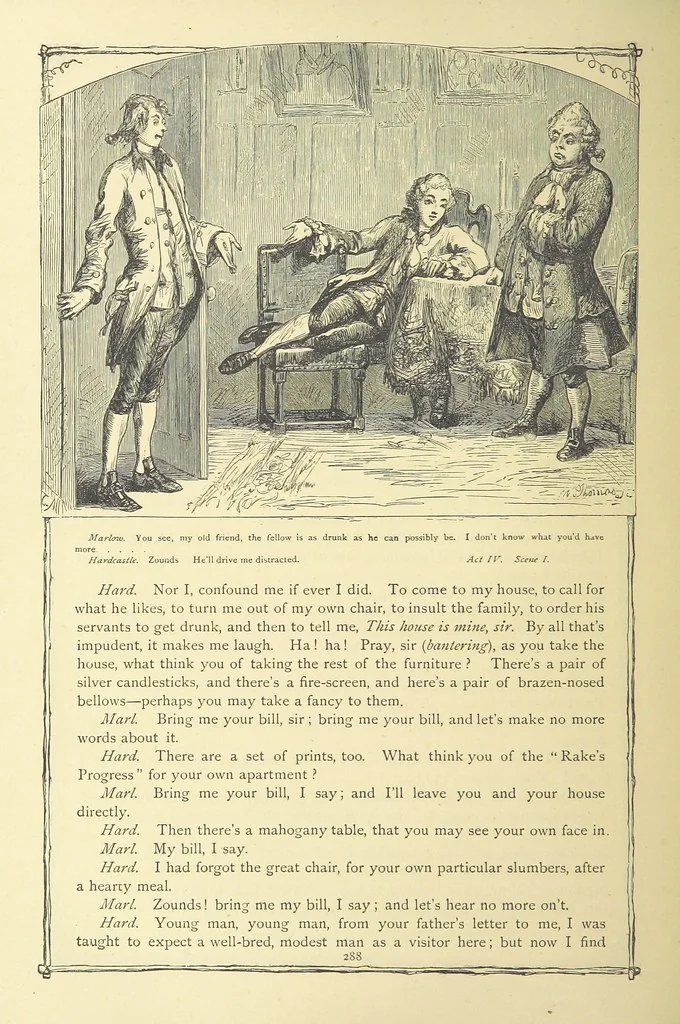 An illustration from The works of Oliver Goldsmith ... With introductions, notes, and a life of Oliver Goldsmith, by John Francis Waller, 1871, leaf 338