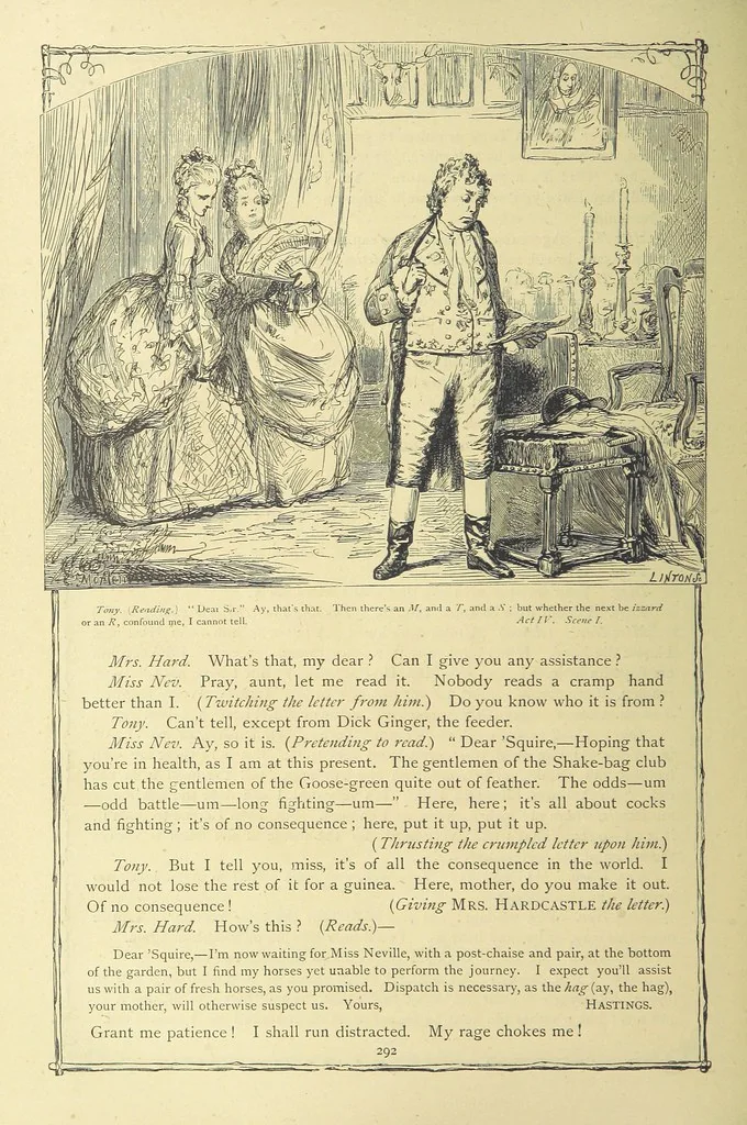 An illustration from The works of Oliver Goldsmith ... With introductions, notes, and a life of Oliver Goldsmith, by John Francis Waller, 1871, leaf 342