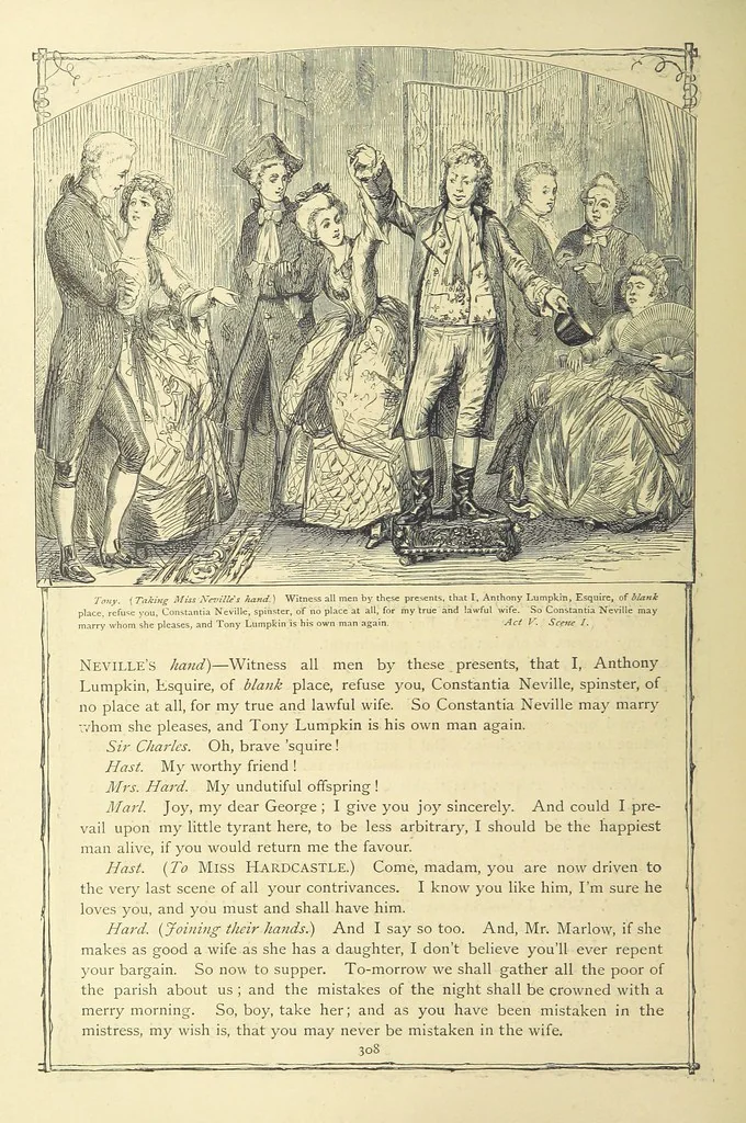 An illustration from The works of Oliver Goldsmith ... With introductions, notes, and a life of Oliver Goldsmith, by John Francis Waller, 1871, leaf 358