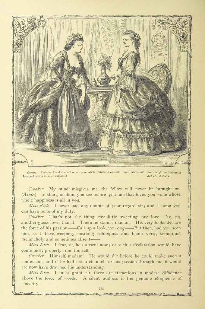 An illustration from The works of Oliver Goldsmith ... With introductions, notes, and a life of Oliver Goldsmith, by John Francis Waller, 1871, leaf 374