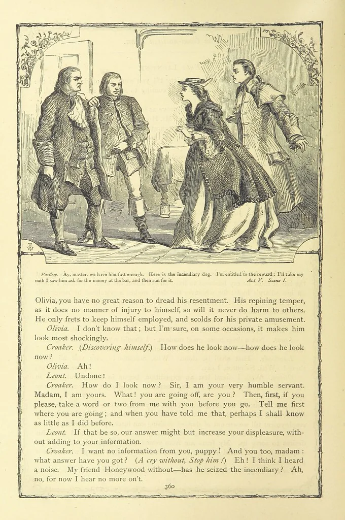 An illustration from The works of Oliver Goldsmith ... With introductions, notes, and a life of Oliver Goldsmith, by John Francis Waller, 1871, leaf 410