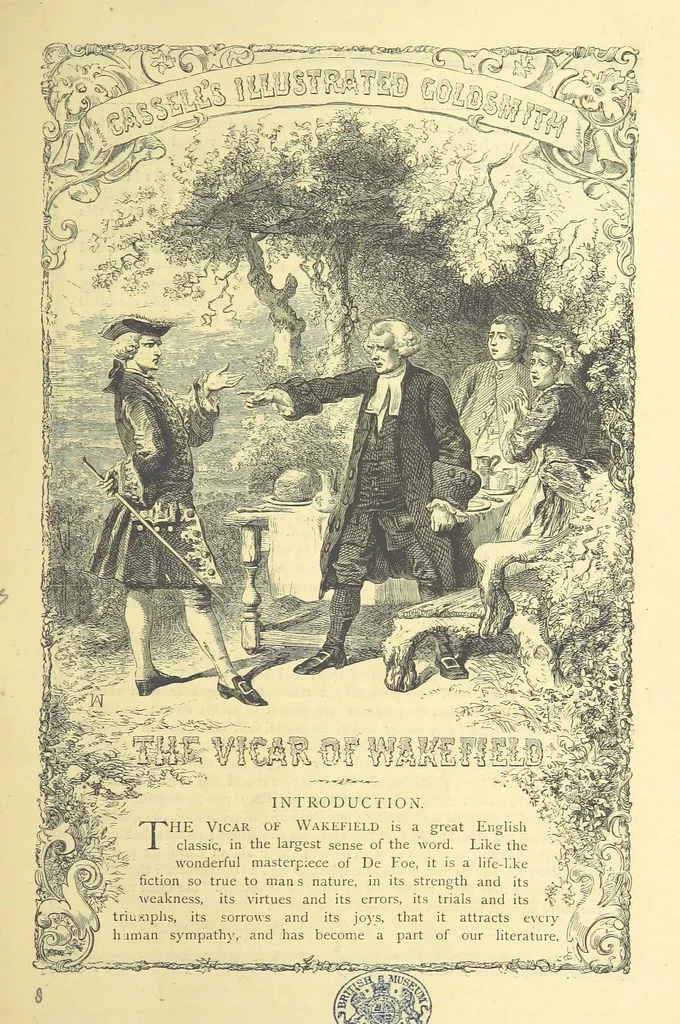 An illustration from The works of Oliver Goldsmith ... With introductions, notes, and a life of Oliver Goldsmith, by John Francis Waller, 1871, leaf 53