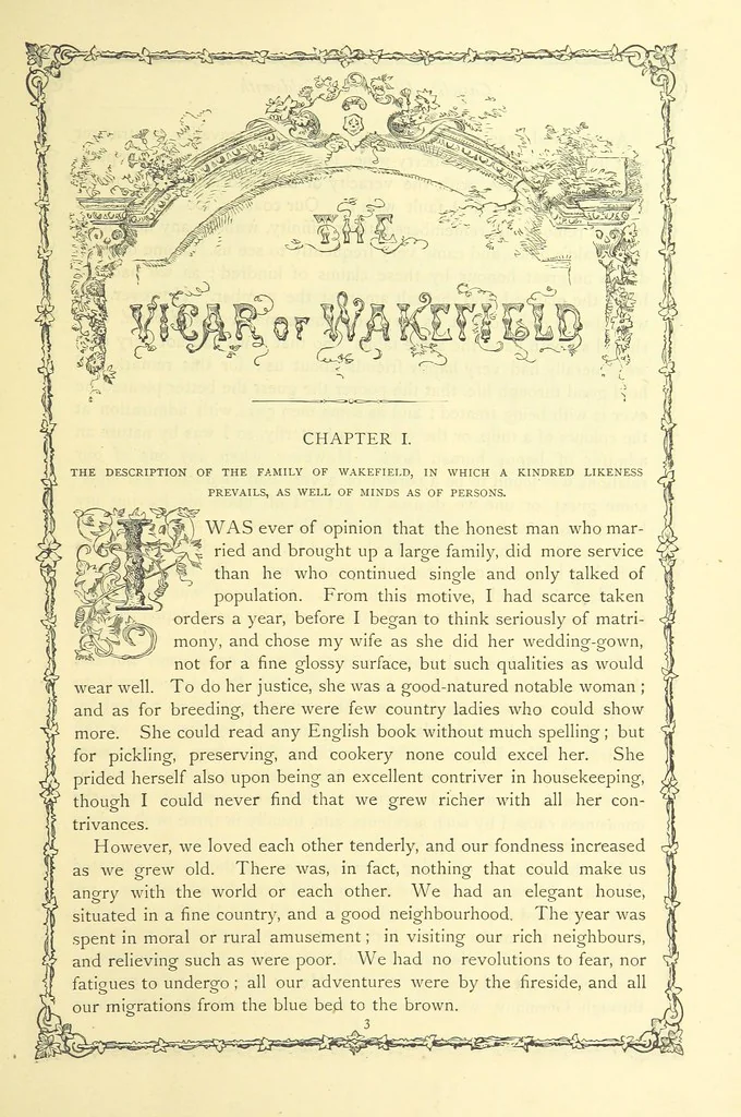 An illustration from The works of Oliver Goldsmith ... With introductions, notes, and a life of Oliver Goldsmith, by John Francis Waller, 1871, leaf 55