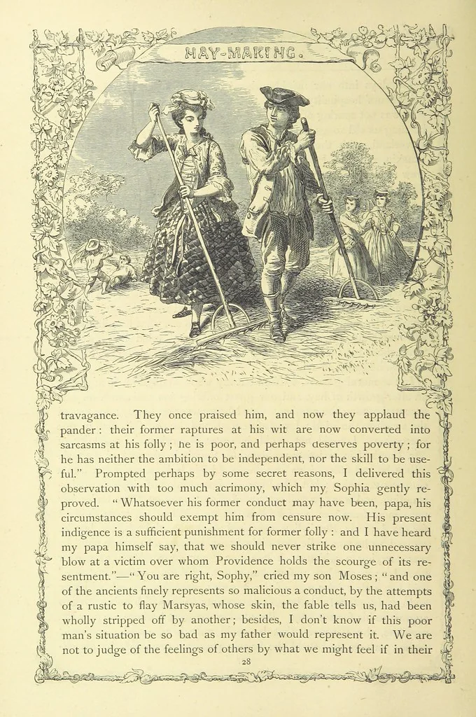 An illustration from The works of Oliver Goldsmith ... With introductions, notes, and a life of Oliver Goldsmith, by John Francis Waller, 1871, leaf 80