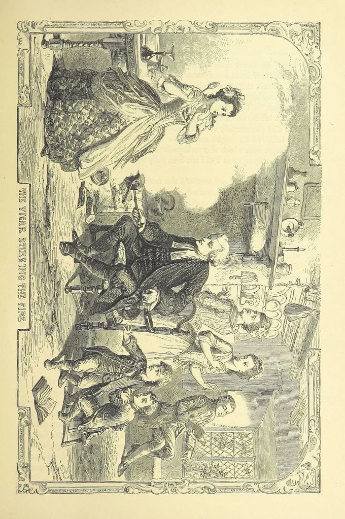An illustration from The works of Oliver Goldsmith ... With introductions, notes, and a life of Oliver Goldsmith, by John Francis Waller, 1871, leaf 81