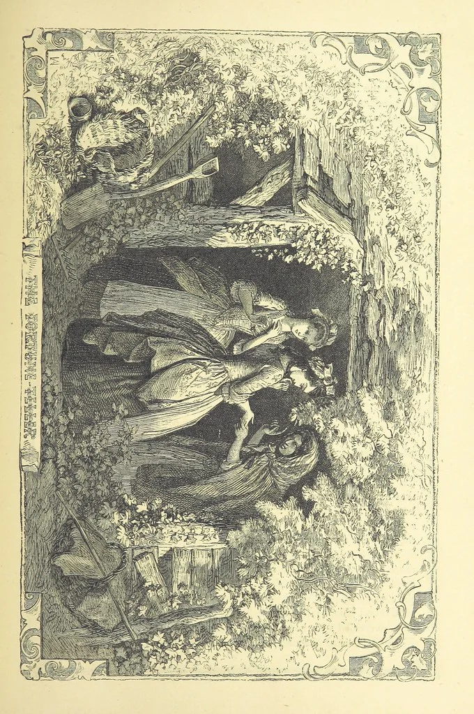 An illustration from The works of Oliver Goldsmith ... With introductions, notes, and a life of Oliver Goldsmith, by John Francis Waller, 1871, leaf 97