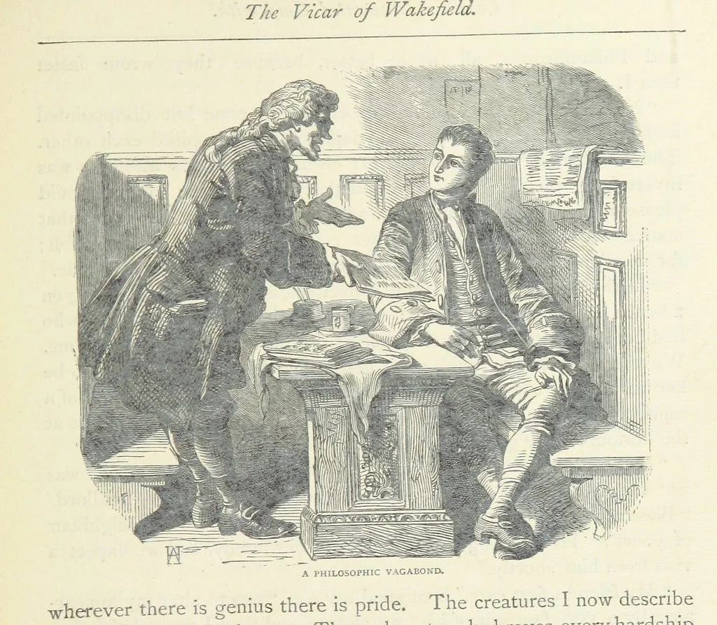An illustration from The vicar of Wakefield, and other works ... With introduction notes and a life of Oliver Goldsmith, by John Francis Waller, 1877, leaf 153
