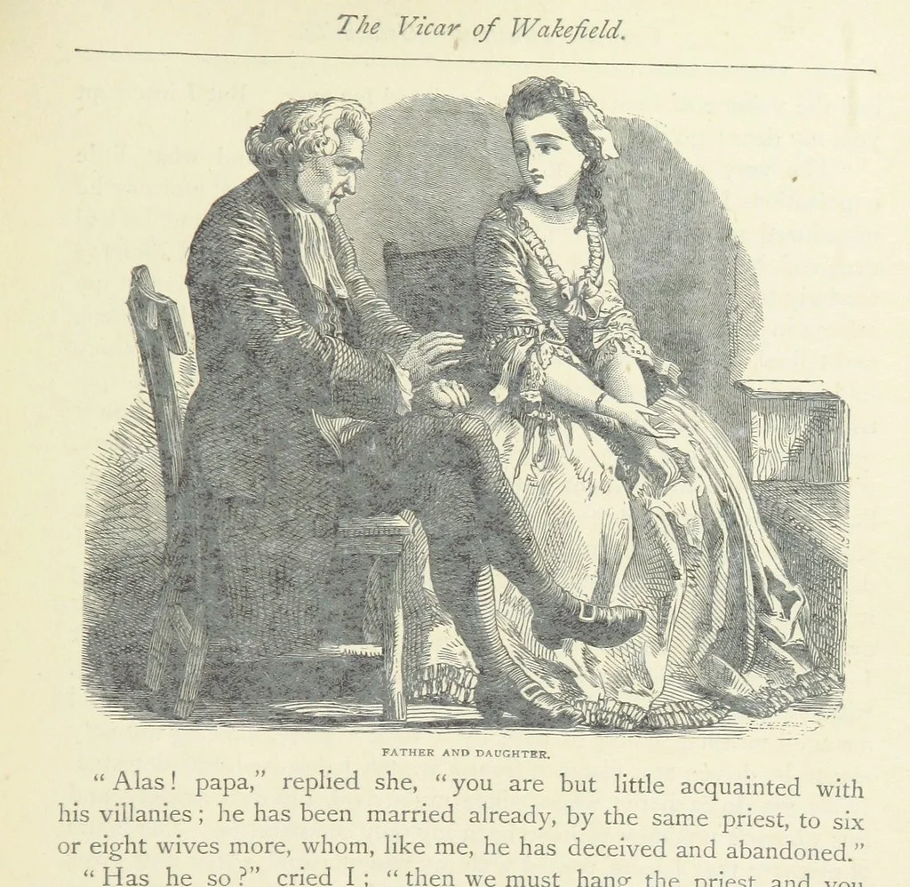 An illustration from The vicar of Wakefield, and other works ... With introduction notes and a life of Oliver Goldsmith, by John Francis Waller, 1877, leaf 169
