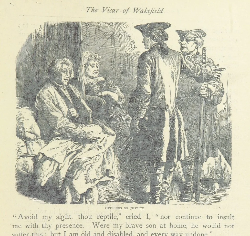 An illustration from The vicar of Wakefield, and other works ... With introduction notes and a life of Oliver Goldsmith, by John Francis Waller, 1877, leaf 181