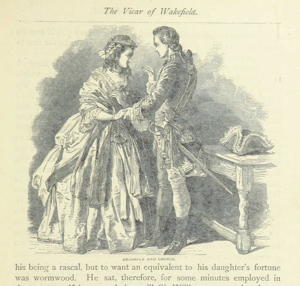 An illustration from The vicar of Wakefield, and other works ... With introduction notes and a life of Oliver Goldsmith, by John Francis Waller, 1877, leaf 229