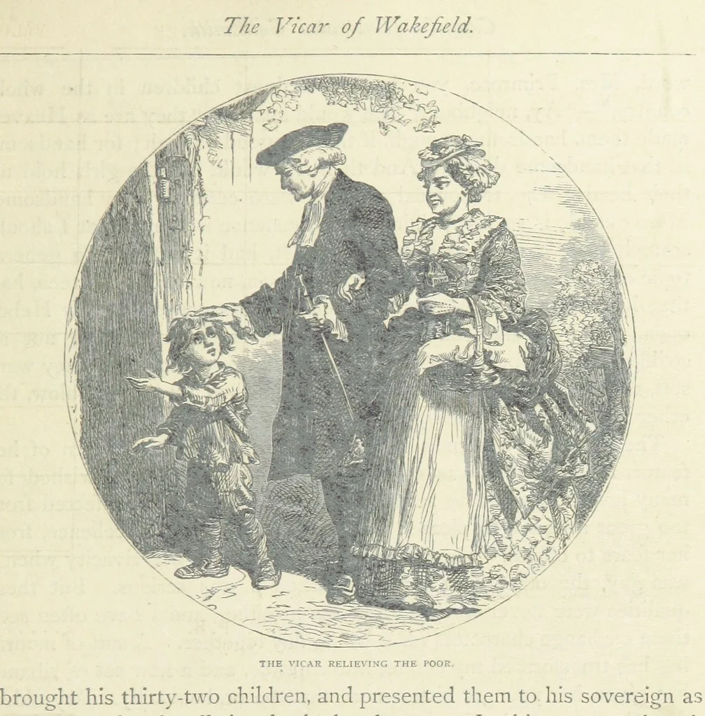 An illustration from The vicar of Wakefield, and other works ... With introduction notes and a life of Oliver Goldsmith, by John Francis Waller, 1877, leaf 57