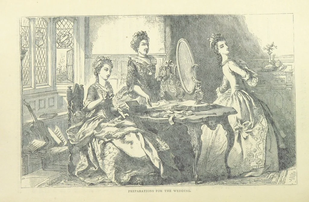 An illustration from The vicar of Wakefield, and other works ... With introduction notes and a life of Oliver Goldsmith, by John Francis Waller, 1877, leaf 64
