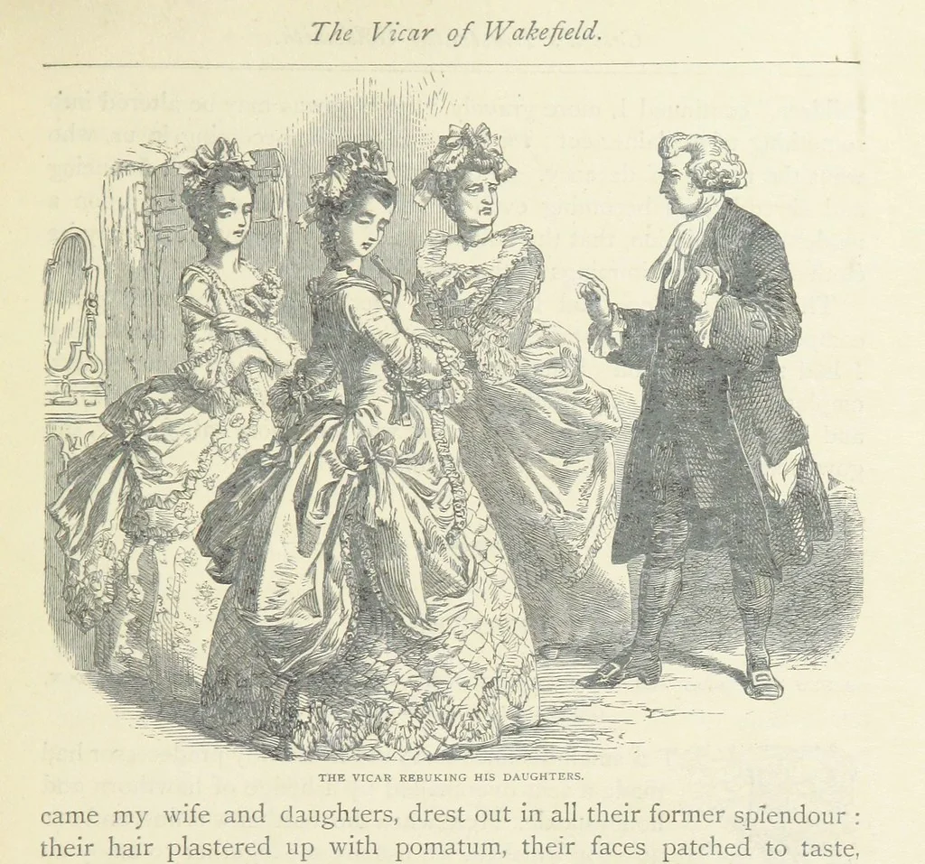 An illustration from The vicar of Wakefield, and other works ... With introduction notes and a life of Oliver Goldsmith, by John Francis Waller, 1877, leaf 73