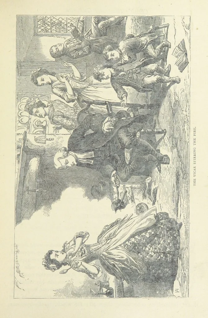 An illustration from The vicar of Wakefield, and other works ... With introduction notes and a life of Oliver Goldsmith, by John Francis Waller, 1877, leaf 81