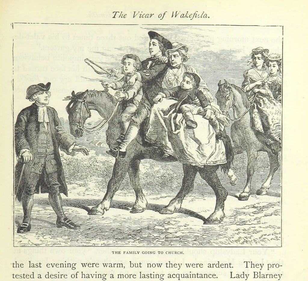 An illustration from The vicar of Wakefield, and other works ... With introduction notes and a life of Oliver Goldsmith, by John Francis Waller, 1885, leaf 101