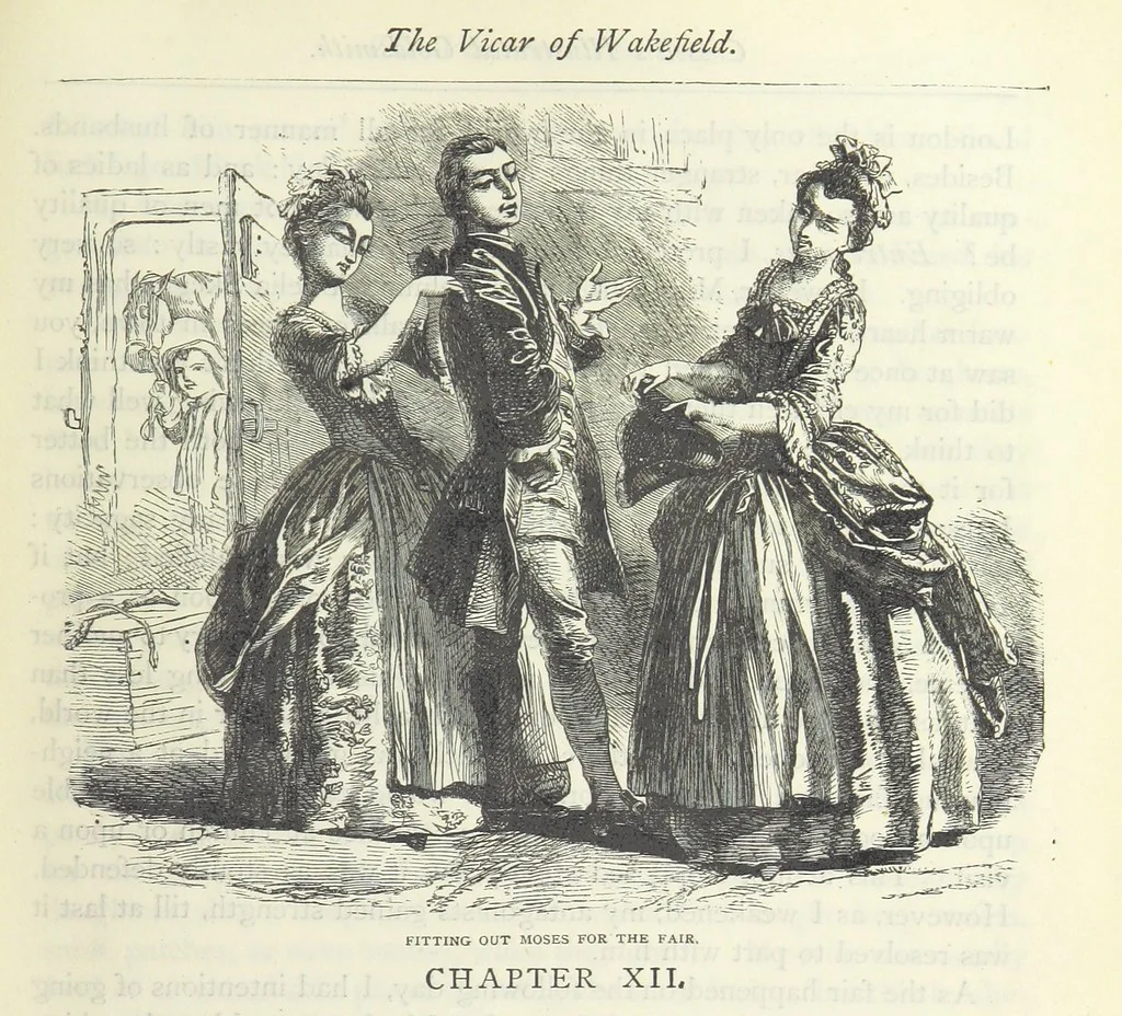 An illustration from The vicar of Wakefield, and other works ... With introduction notes and a life of Oliver Goldsmith, by John Francis Waller, 1885, leaf 105