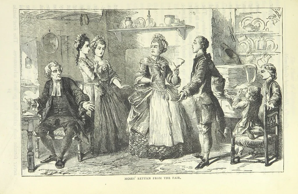 An illustration from The vicar of Wakefield, and other works ... With introduction notes and a life of Oliver Goldsmith, by John Francis Waller, 1885, leaf 109