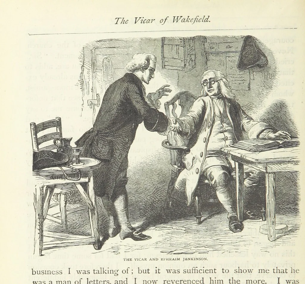 An illustration from The vicar of Wakefield, and other works ... With introduction notes and a life of Oliver Goldsmith, by John Francis Waller, 1885, leaf 116