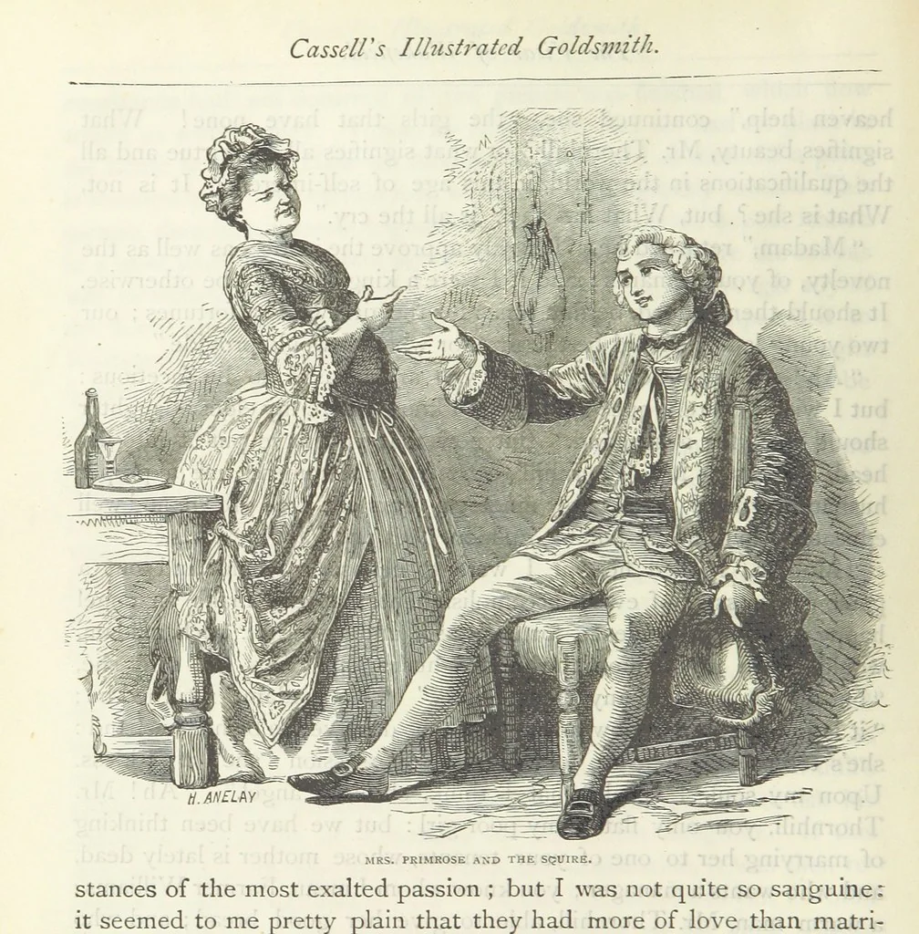 An illustration from The vicar of Wakefield, and other works ... With introduction notes and a life of Oliver Goldsmith, by John Francis Waller, 1885, leaf 128