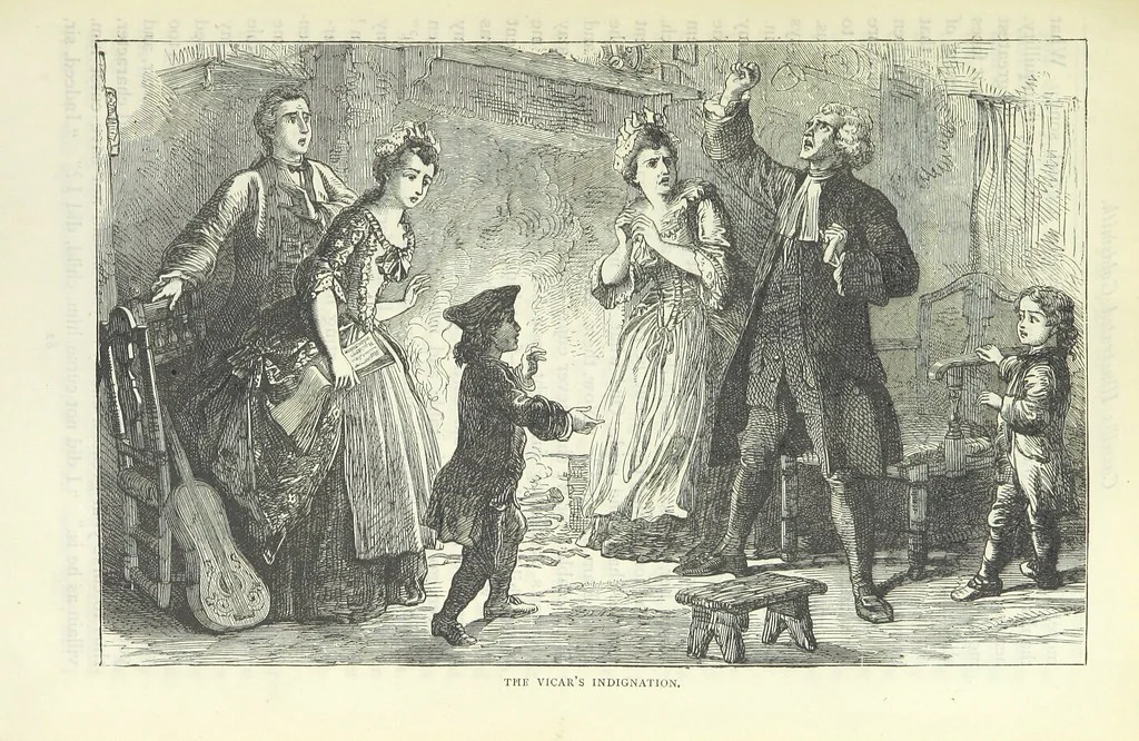 An illustration from The vicar of Wakefield, and other works ... With introduction notes and a life of Oliver Goldsmith, by John Francis Waller, 1885, leaf 133