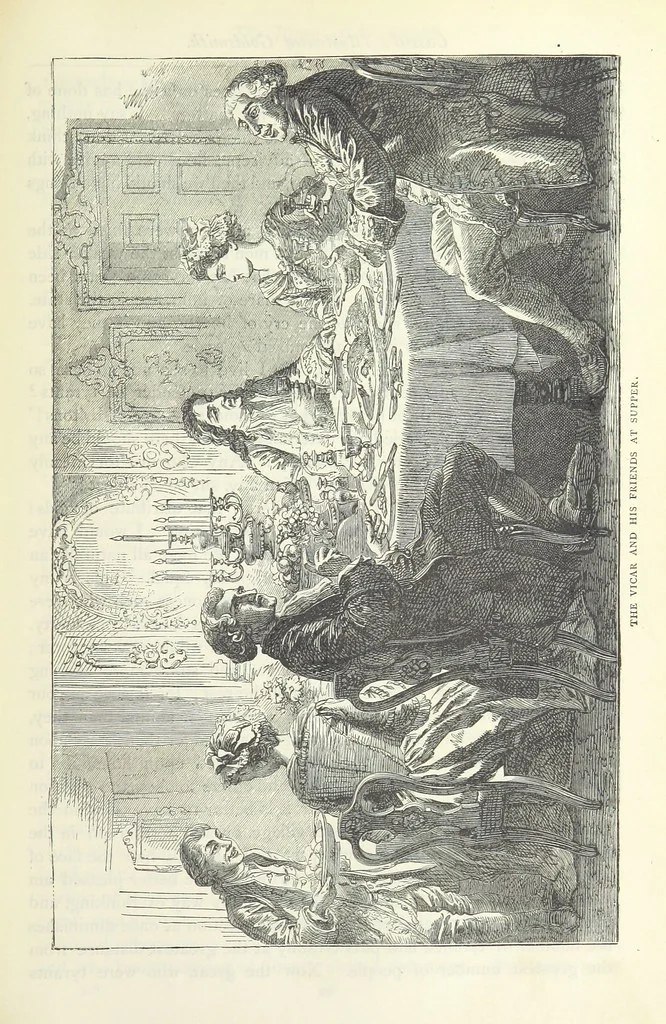 An illustration from The vicar of Wakefield, and other works ... With introduction notes and a life of Oliver Goldsmith, by John Francis Waller, 1885, leaf 141