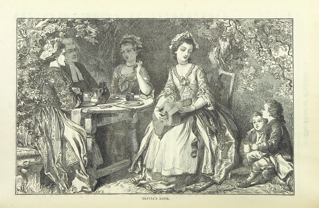 An illustration from The vicar of Wakefield, and other works ... With introduction notes and a life of Oliver Goldsmith, by John Francis Waller, 1885, leaf 180