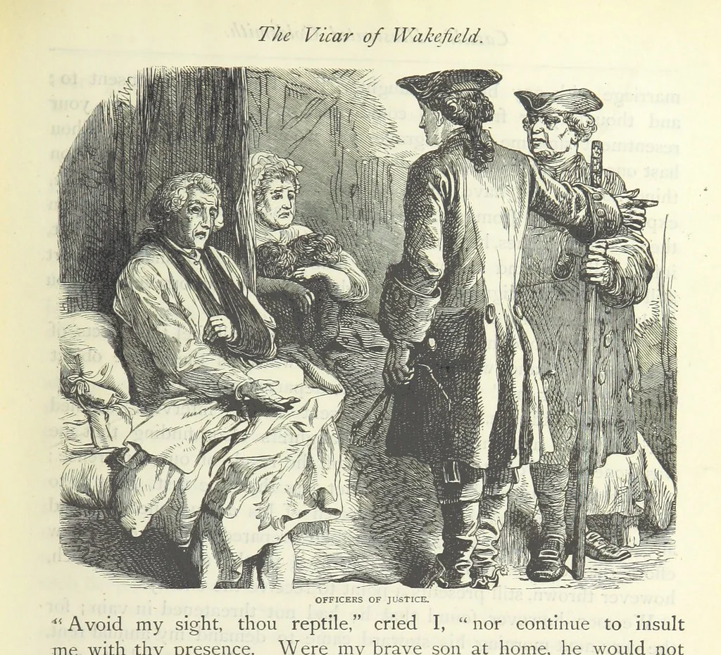 An illustration from The vicar of Wakefield, and other works ... With introduction notes and a life of Oliver Goldsmith, by John Francis Waller, 1885, leaf 181