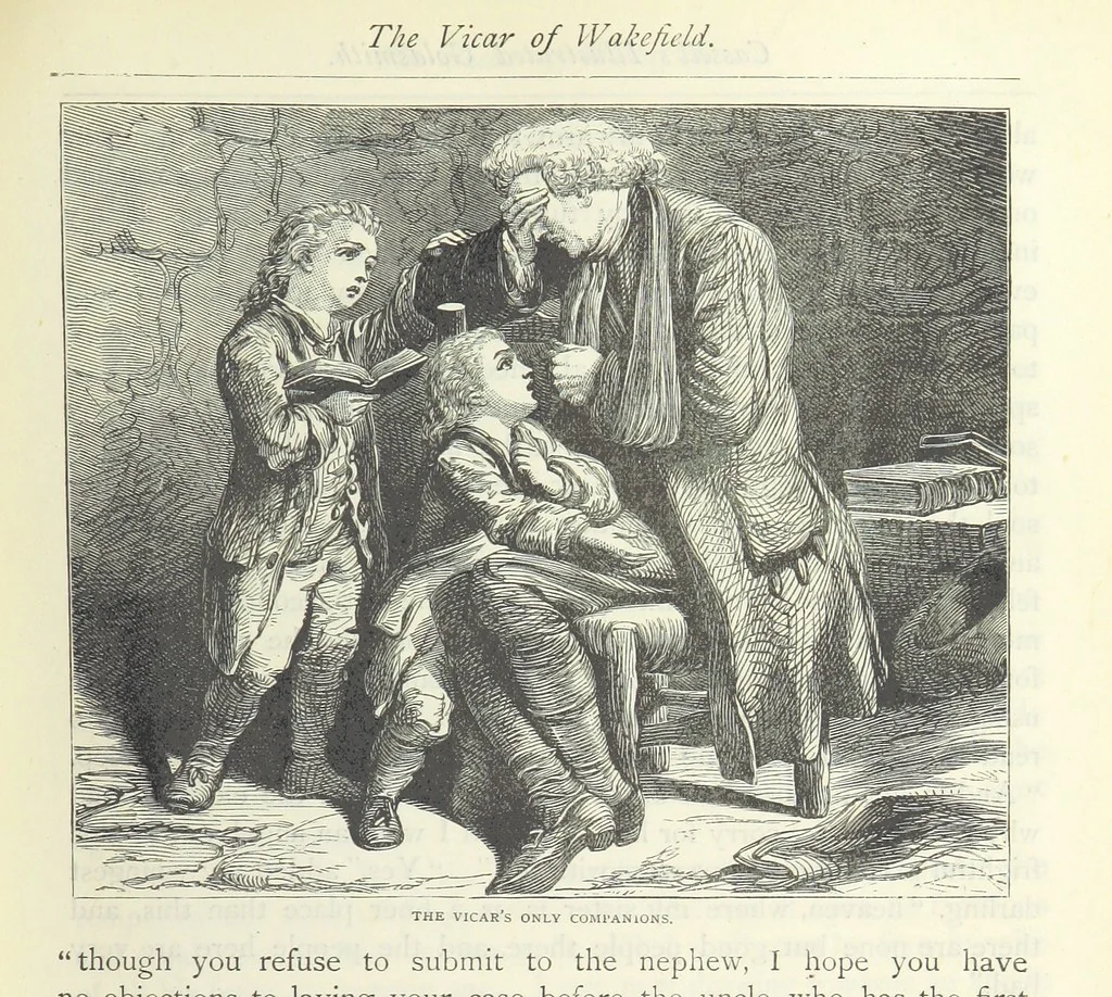 An illustration from The vicar of Wakefield, and other works ... With introduction notes and a life of Oliver Goldsmith, by John Francis Waller, 1885, leaf 201