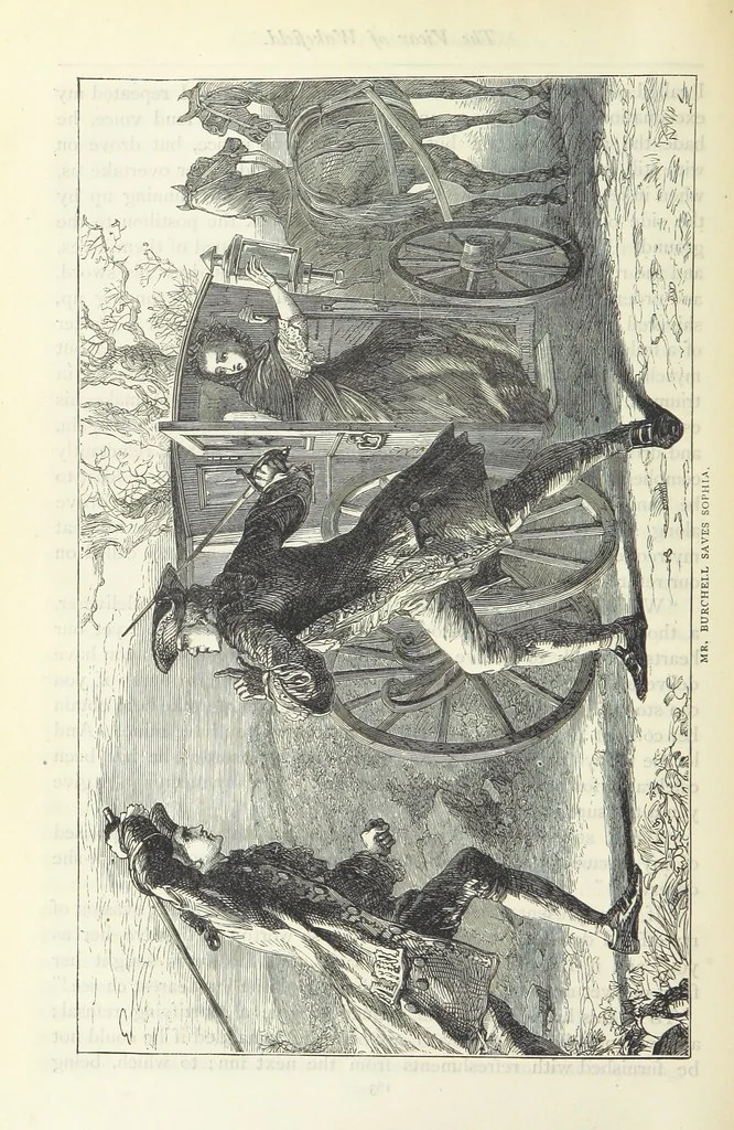 An illustration from The vicar of Wakefield, and other works ... With introduction notes and a life of Oliver Goldsmith, by John Francis Waller, 1885, leaf 216
