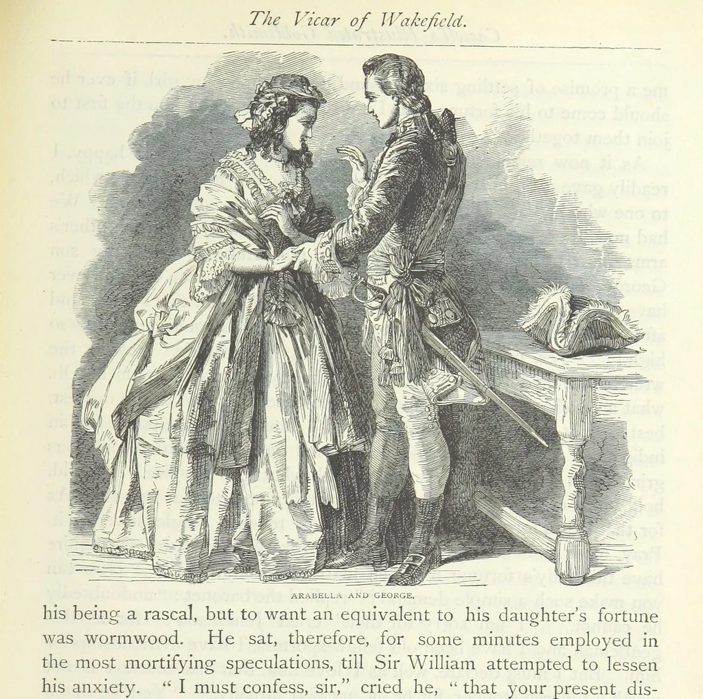 An illustration from The vicar of Wakefield, and other works ... With introduction notes and a life of Oliver Goldsmith, by John Francis Waller, 1885, leaf 229