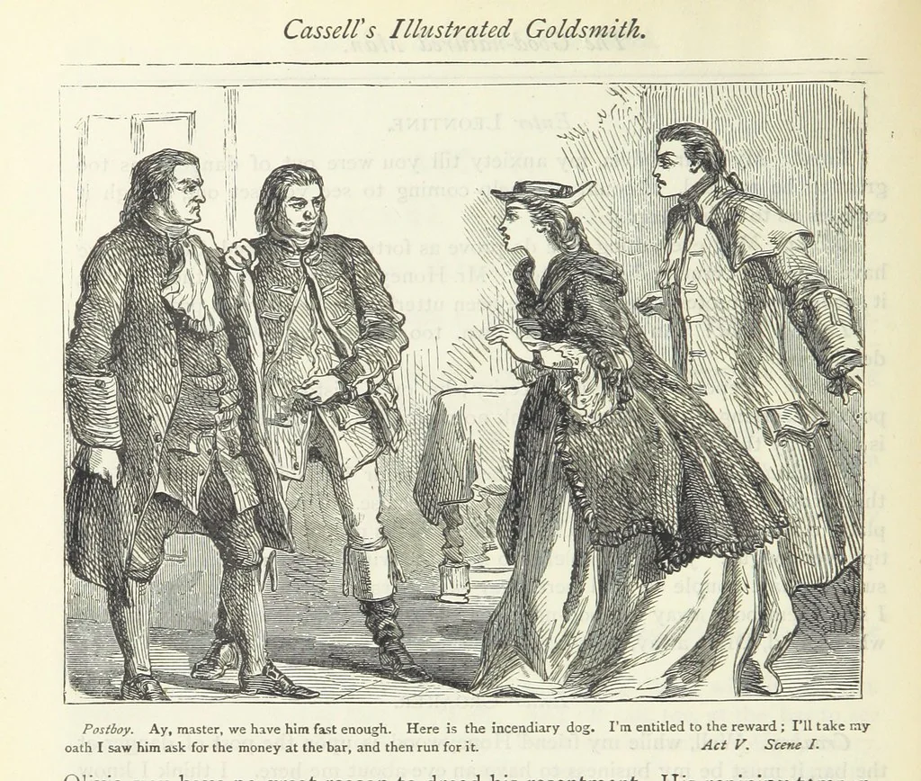An illustration from The vicar of Wakefield, and other works ... With introduction notes and a life of Oliver Goldsmith, by John Francis Waller, 1885, leaf 412