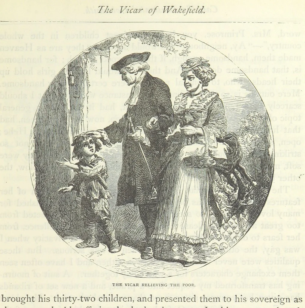 An illustration from The vicar of Wakefield, and other works ... With introduction notes and a life of Oliver Goldsmith, by John Francis Waller, 1885, leaf 57