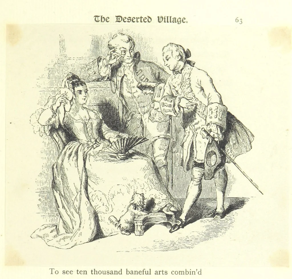 An illustration from The poetical works of Oliver Goldsmith. Illustrated by wood engravings from the designs of Cope, Creswick, Horsley, Redgrave, and Frederick Tayler, 1888, leaf 101