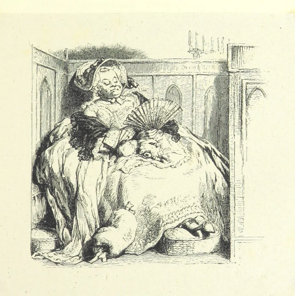 An illustration from The poetical works of Oliver Goldsmith. Illustrated by wood engravings from the designs of Cope, Creswick, Horsley, Redgrave, and Frederick Tayler, 1888, leaf 127