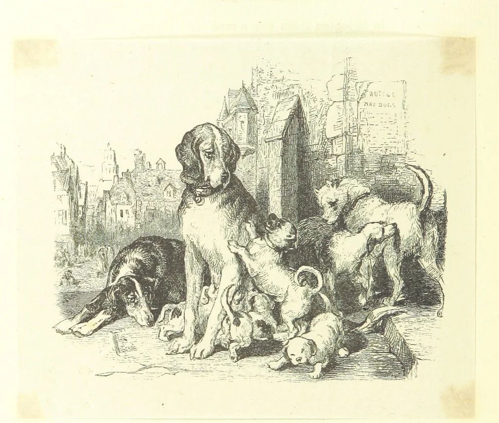 An illustration from The poetical works of Oliver Goldsmith. Illustrated by wood engravings from the designs of Cope, Creswick, Horsley, Redgrave, and Frederick Tayler, 1888, leaf 184