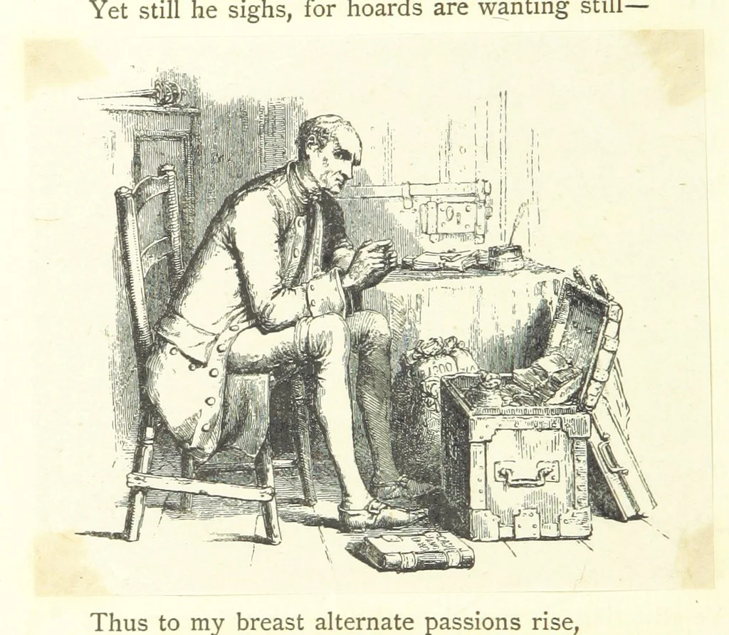 An illustration from The poetical works of Oliver Goldsmith. Illustrated by wood engravings from the designs of Cope, Creswick, Horsley, Redgrave, and Frederick Tayler, 1888, leaf 50