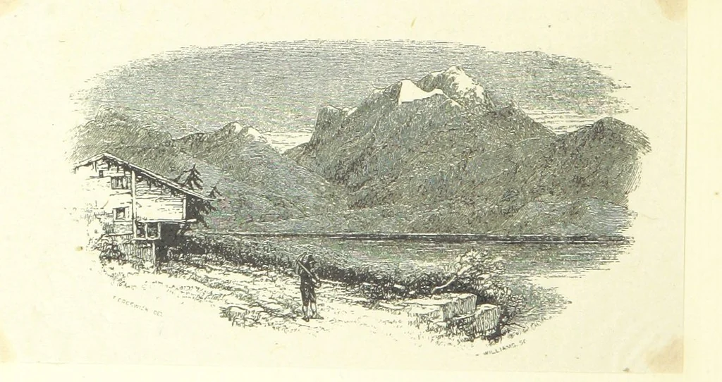 An illustration from The poetical works of Oliver Goldsmith. Illustrated by wood engravings from the designs of Cope, Creswick, Horsley, Redgrave, and Frederick Tayler, 1888, leaf 58