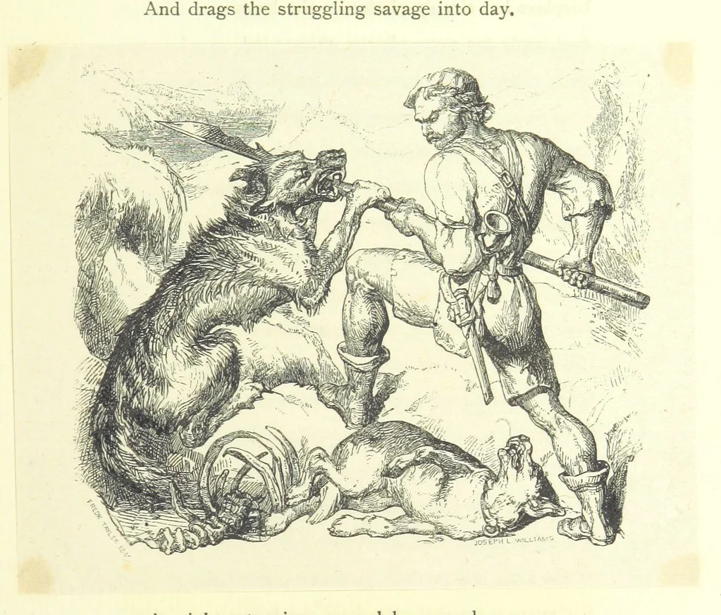 An illustration from The poetical works of Oliver Goldsmith. Illustrated by wood engravings from the designs of Cope, Creswick, Horsley, Redgrave, and Frederick Tayler, 1888, leaf 59