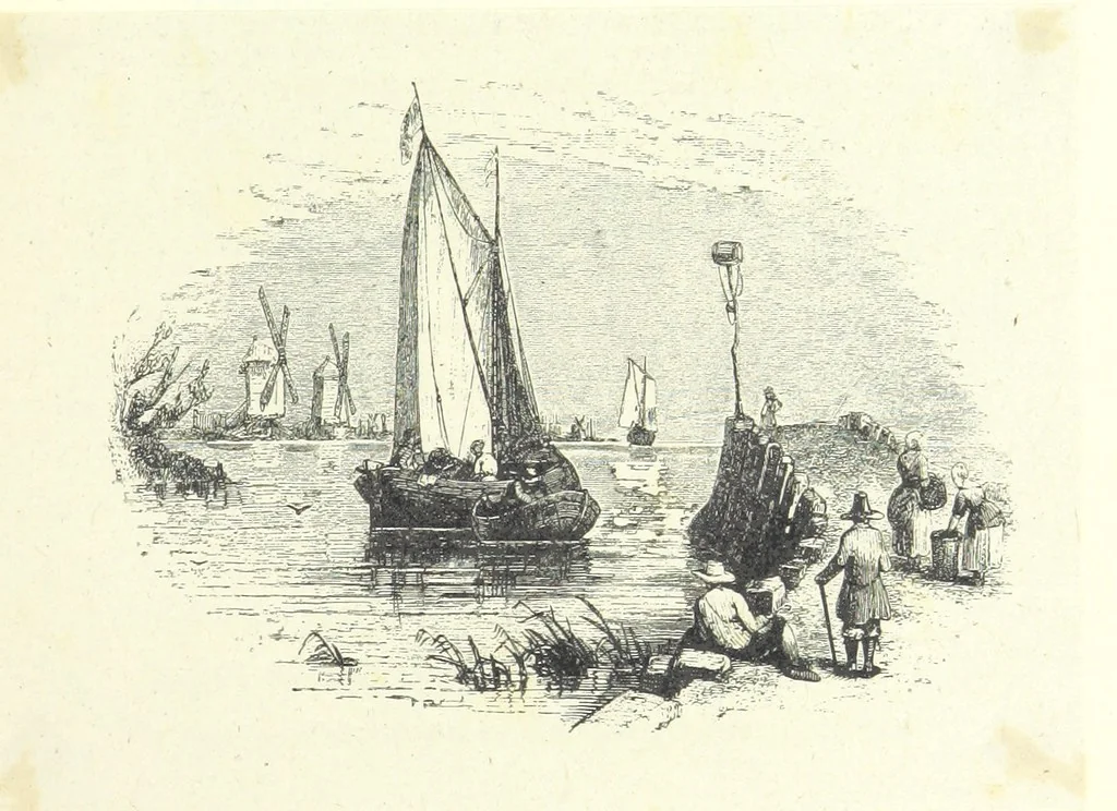 An illustration from The poetical works of Oliver Goldsmith. Illustrated by wood engravings from the designs of Cope, Creswick, Horsley, Redgrave, and Frederick Tayler, 1888, leaf 65