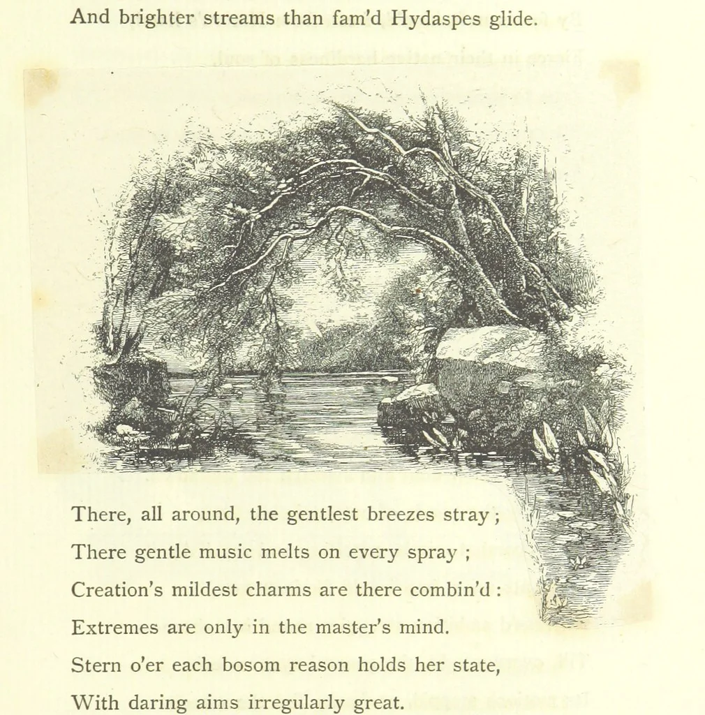 An illustration from The poetical works of Oliver Goldsmith. Illustrated by wood engravings from the designs of Cope, Creswick, Horsley, Redgrave, and Frederick Tayler, 1888, leaf 67