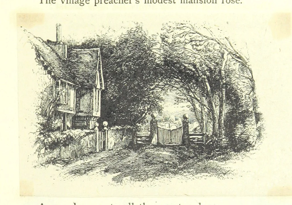 An illustration from The poetical works of Oliver Goldsmith. Illustrated by wood engravings from the designs of Cope, Creswick, Horsley, Redgrave, and Frederick Tayler, 1888, leaf 89