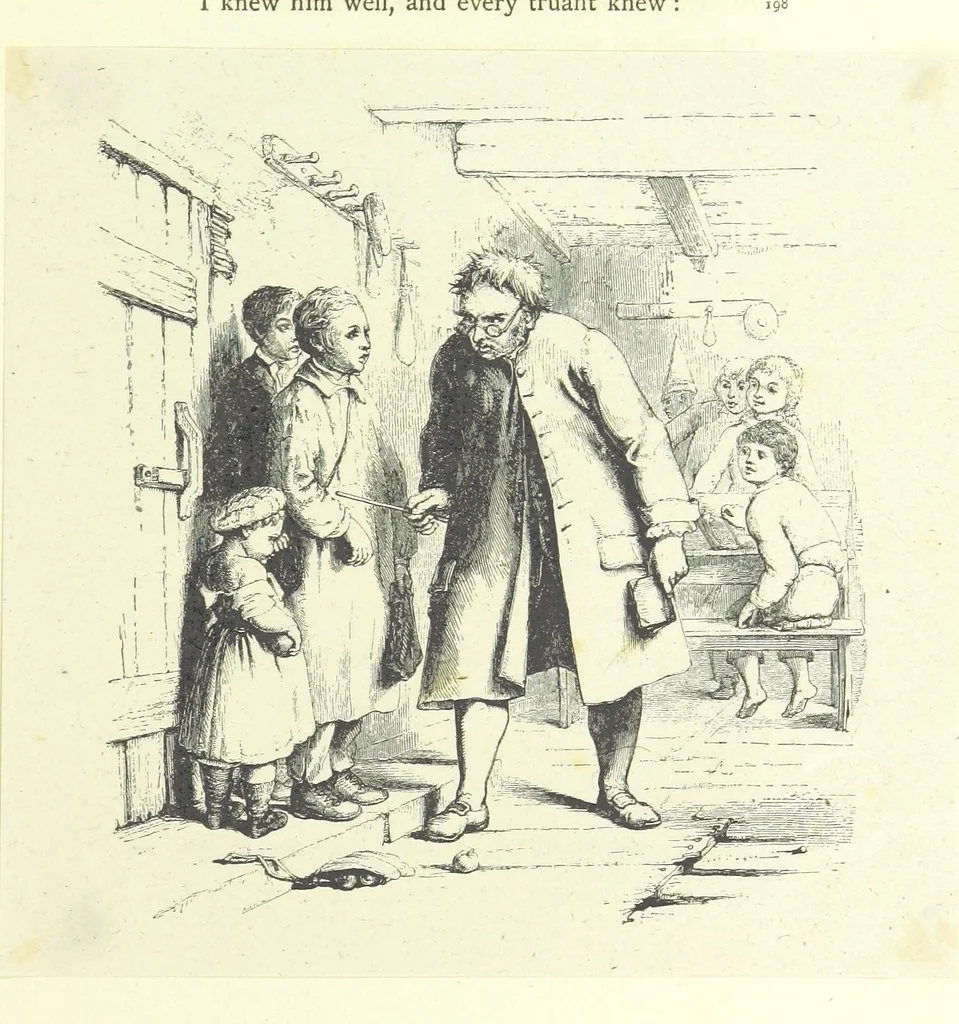 An illustration from The poetical works of Oliver Goldsmith. Illustrated by wood engravings from the designs of Cope, Creswick, Horsley, Redgrave, and Frederick Tayler, 1888, leaf 93