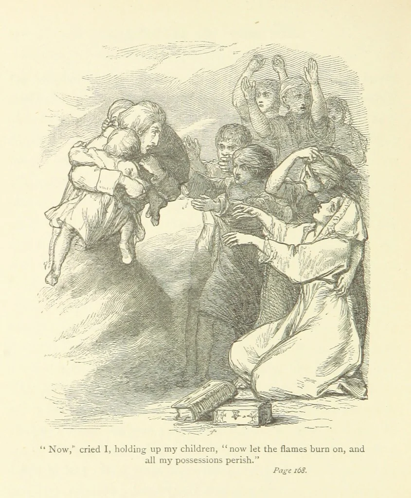 An illustration from The vicar of Wakefield ... With a memoir of Goldsmith, by Professor Masson, 1888, leaf 162