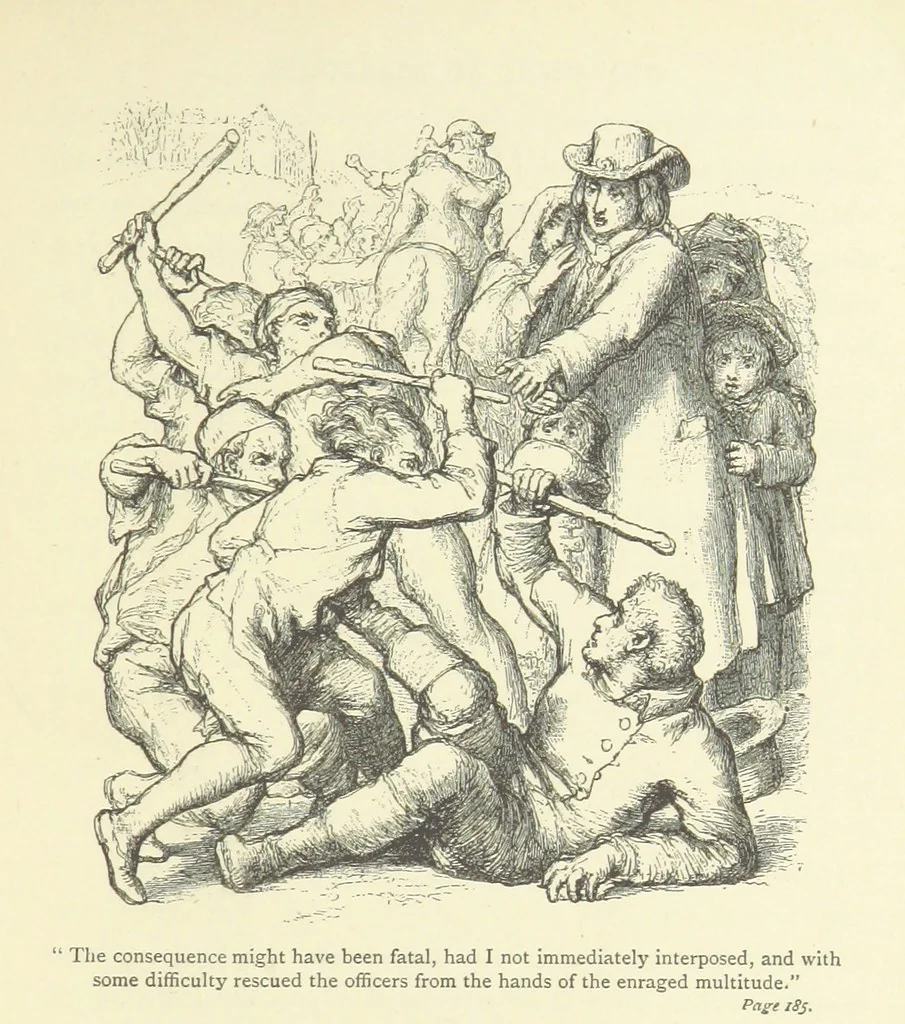 An illustration from The vicar of Wakefield ... With a memoir of Goldsmith, by Professor Masson, 1888, leaf 183