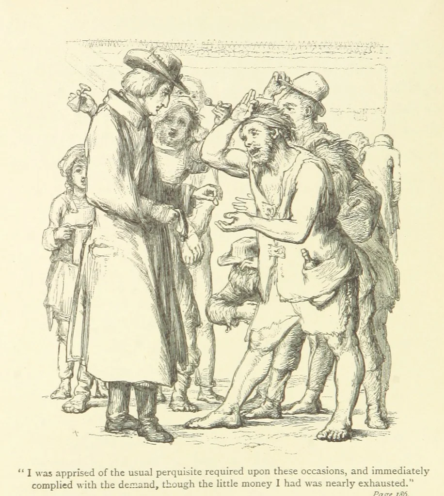 An illustration from The vicar of Wakefield ... With a memoir of Goldsmith, by Professor Masson, 1888, leaf 190
