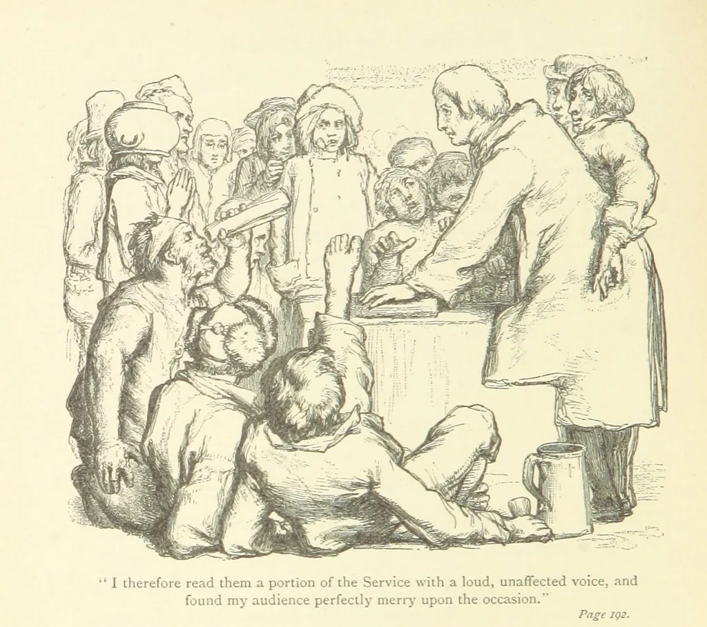 An illustration from The vicar of Wakefield ... With a memoir of Goldsmith, by Professor Masson, 1888, leaf 196