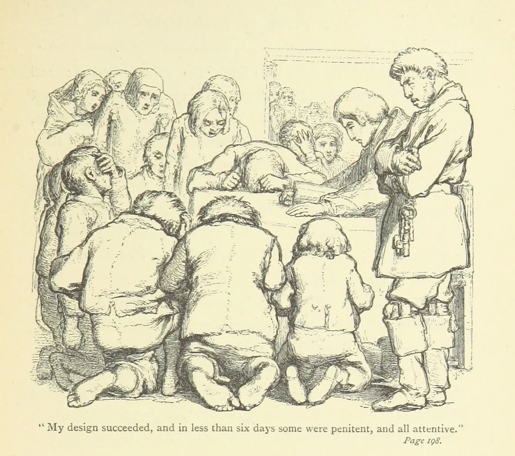 An illustration from The vicar of Wakefield ... With a memoir of Goldsmith, by Professor Masson, 1888, leaf 203