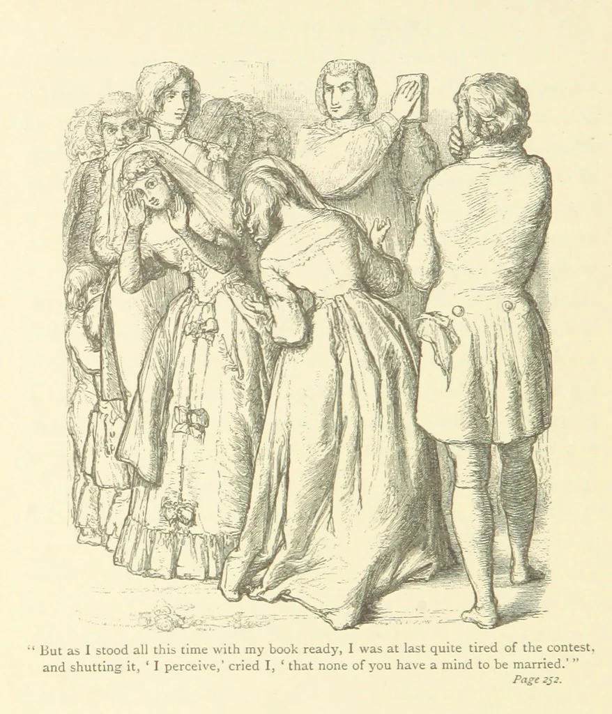 An illustration from The vicar of Wakefield ... With a memoir of Goldsmith, by Professor Masson, 1888, leaf 256